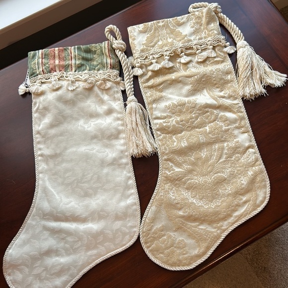 2 House of Hatten Inc holiday tapestry stockings NWT with Christmas tassels big - Picture 9 of 12